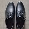 紅蜻蜓頭層牛皮商務(wù)正裝皮鞋舒適頭平跟辦公鞋男德比鞋 WTA13124 黑色41 曬單實(shí)拍圖