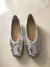 百思圖24秋時(shí)尚蝴蝶結方頭淺口女單鞋A4502CQ4 銀色 37 曬單實(shí)拍圖