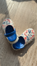 變形金剛變形金剛兒童拖鞋中大男女童涼拖鞋寶寶洞洞鞋 米白/寶藍 34/35碼 曬單實(shí)拍圖