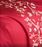 夢(mèng)潔家紡高端婚慶四件組100S長(cháng)絨棉紅色刺繡被套純棉床單結婚禮物床上用品 雀之戀-酒紅 1.5米床單款四件套/適合200*230被芯 曬單實(shí)拍圖