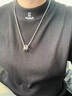 法蔻（farcoko）輕奢男士項鏈雙環(huán)毛衣鏈嘻哈潮鈦鋼吊墜時(shí)尚飾品生日禮物送男友 銀色絢爛雙環(huán)項鏈-配60cm珍珠鏈 -【精美高檔禮盒】 曬單實(shí)拍圖
