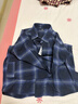優(yōu)衣庫男裝女裝法蘭絨格子襯衫長(cháng)袖襯衣休閑薄外套480768 66 藍色 3XL 曬單實(shí)拍圖
