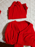 北極絨中老年人本命年馬年紅色秋衣秋褲套裝女士保暖內衣男開(kāi)衫老人衣服 開(kāi)衫套裝（禮袋）女款 3XL （建議140-160斤） 曬單實(shí)拍圖