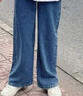 真維斯女童牛仔褲秋季兒童褲子中大童闊腿直筒褲春秋衛褲女孩秋裝童裝 【闊腿牛仔褲】深藍 140 曬單實(shí)拍圖