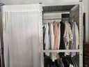 豫博遠簡(jiǎn)易衣柜臥室家用出租屋鋼架結構全鋼板掛衣架簡(jiǎn)易組裝收納柜子 白色-三層【送防塵簾+掛衣桿*2】 長(cháng)80寬40高200cm【長(cháng)80+桿和簾】 曬單實(shí)拍圖