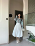 Teenie Weenie小熊女裝半身裙26夏季新款優(yōu)雅時(shí)尚少女風(fēng)中長(cháng)A字裙 白色 M 曬單實(shí)拍圖