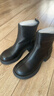 天美意女靴加絨商場(chǎng)同款粗跟復古潮流短靴女時(shí)裝靴新款 黑色（絨里） 37 曬單實(shí)拍圖