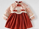 班喜迪女童連衣裙秋冬裝女寶寶周歲禮服兒童加絨唐裝冬季國風(fēng)過(guò)年拜年服 曬單實(shí)拍圖