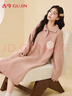 古今（GUJIN）半邊絨防風(fēng)秋冬上新睡裙女睡衣家居服裙子連衣裙加絨長(cháng)裙珊瑚絨L 曬單實(shí)拍圖