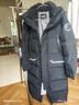 波司登（BOSIDENG）冬季極寒羽絨服90絨鵝絨谷愛(ài)凌同款男女情侶同款長(cháng)款連帽保暖外套 黑色8056-24 XS 155/80A 曬單實(shí)拍圖