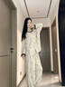 熱妒睡衣女春秋款純棉紗布自帶胸墊一體長(cháng)袖長(cháng)褲高級感家居服套裝 53417（帶胸墊） XL 170（XL）體重120-145斤 曬單實(shí)拍圖