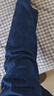馬登工裝美式復古水洗丹寧牛仔褲直筒寬松闊腿褲日系休閑長(cháng)褲子男春 深藍 33 曬單實(shí)拍圖