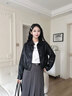 塔馳密司（touchmiss）2026年黑色仿PU皮衣女短款春季機車(chē)風(fēng)感百搭潮流氣質(zhì)外套 黑色 M 曬單實(shí)拍圖