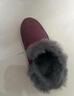 足力健老人鞋冬季鞋子女款加絨保暖女鞋加厚雪地靴棉鞋女靴 6301K酒紅36 曬單實(shí)拍圖