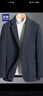 羅蒙羊毛呢西服男士秋冬商務(wù)休閑西裝厚款大衣外套男裝85XF湖藍L 曬單實(shí)拍圖