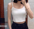 夏季美背露臍短款小吊帶背心女修身遮副乳外穿內搭打底上衣 白色 M 曬單實(shí)拍圖