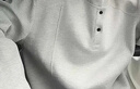 燦圖白灰色亨利領(lǐng)正肩衛衣男春秋季美式潮流長(cháng)袖t恤寬松打底衫上衣服 白灰色【加絨款】 2XL 曬單實(shí)拍圖