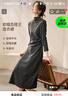 沫晗依美含羊毛軟糯百搭裙子2025冬季捏褶收腰優(yōu)雅中長(cháng)裙連衣裙女 曬單實(shí)拍圖