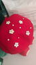 兒童貝雷帽新年紅色女童花朵貝雷帽畫(huà)家帽女孩蓓蕾帽親子款 紅色 2-7歲  48-53cm 曬單實(shí)拍圖