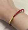 周大福 男款 不銹鋼扣手繩/皮繩 紅色 20cm YB19 曬單實(shí)拍圖