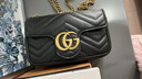 古馳（GUCCI）女包Marmont馬蒙牛皮鏈條單肩包GG酷奇經(jīng)典斜挎包包女士 mini 16.5cm 黑色 女包 曬單實(shí)拍圖