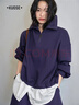 闊色假兩件衛衣休閑褲兩件套裝25初秋穿搭新款女長(cháng)袖上衣短褲子紫 深紫色休閑褲8009 S 曬單實(shí)拍圖