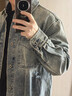 Levi's?SilverTab?新款男士美式復古做舊牛仔夾克外套 藍灰 004GK-0001 S 尺碼偏大 曬單實(shí)拍圖