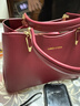 北狐真皮包包女包紅色新娘喜婆婆送媽媽婚包手提真牛皮女包結婚宴女士 酒紅色 曬單實(shí)拍圖