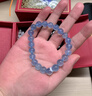 周六福  水晶瑪瑙玉髓手串男女款綠幽靈超七招財手鏈 穩定情緒-海藍寶 8mm 曬單實(shí)拍圖