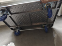 亞倫大力士平板小推車(chē)拉貨家用便攜搬運車(chē)輕音可折疊商用倉庫快遞拖車(chē) 90*60【載重1600】低音5寸 銀色 曬單實(shí)拍圖
