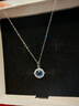 GATMEETs925純銀天然海藍寶項鏈設計感水晶吊墜送閨蜜女友情人節生日禮物 海藍寶項鏈「圓形吊墜」 曬單實(shí)拍圖