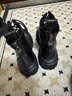 達芙妮馬丁靴女厚底新款高跟女靴英倫風(fēng)短靴皮靴休閑女鞋 黑色單里 36 曬單實(shí)拍圖