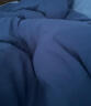 海瀾之家（HLA）床上三四件套純棉水洗棉麻裸睡親膚床上用牛奶絨床單床笠被套被罩 【速干不縮水】A類(lèi)裸睡-寶藍拼灰 三件套被套1.5*2m 床單款 1.8*2.3m 曬單實(shí)拍圖