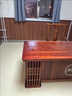 閑情雅舍實(shí)木書(shū)桌椅組合辦公桌中式仿古典家用老板桌茶桌書(shū)房書(shū)法中醫診桌 祥云胡桃色1.6+官帽椅【送坐墊】 曬單實(shí)拍圖