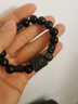 彩萊婭黑檀木轉運珠手串男復古小眾設計新款黑曜石手鏈男女首飾生日禮物 銀曜石黑檀木手串 18cm 曬單實(shí)拍圖