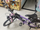 永久兒童自行車(chē)6-10-15歲以上中大童變速減震山地車(chē)單車(chē)賽車(chē)男女孩 輻條-粉紫【減震碟剎/整車(chē)發(fā)貨】 20寸單速【適合130-155cm】 曬單實(shí)拍圖