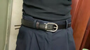 萬(wàn)寶龍MONTBLANC 橢圓針扣黑棕雙面腰帶皮帶3cm 38157/128135禮物 曬單實(shí)拍圖