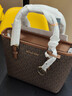 MICHAEL KORS JETSET超小號深棕菜籃子托特35T9GTVTmk女包輕奢情人節禮物女士 曬單實(shí)拍圖
