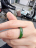 豆蔻時(shí)光和田玉碧玉戒指俄料素圈男女款玉石圓戒扳指指環(huán) 圈17 曬單實(shí)拍圖