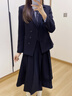 簡(jiǎn)蜓正裝女西裝裙大學(xué)生職業(yè)套裝小個(gè)子面試學(xué)院穿搭制服女士西服外套 藏青色單件西裝 L 106-115斤 曬單實(shí)拍圖