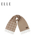 ELLE100%綿羊毛圍巾女冬季保暖送禮禮盒裝時(shí)尚千鳥(niǎo)格提花圍脖披肩新年 曬單實(shí)拍圖