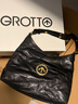 GROTTO個(gè)樂(lè )經(jīng)典黑石hobo包大小號植鞣綿羊皮腋下單肩斜挎軟包通勤禮物 經(jīng)典黑 金標S 曬單實(shí)拍圖