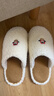 名創(chuàng  )優(yōu)品（MINISO）趣味刺繡小狗居家保暖毛毛棉拖鞋男女冬 栗子棕 40-41 曬單實(shí)拍圖