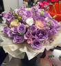 冉子花坊鮮花速遞粉玫瑰抱抱桶向日葵花籃生日禮物送女友同城配送支持預定 愛(ài)的抱抱紫色 曬單實(shí)拍圖