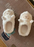 名創(chuàng  )優(yōu)品（MINISO）羊咩咩棉拖鞋女冬季包跟家居室內厚底月子毛毛拖鞋 白色 38-39 曬單實(shí)拍圖