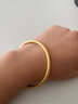 古法金包銀手鐲純銀實(shí)心金包銀鐲子女簡(jiǎn)約素圈禮物情人節送女友 重約10g金1.1g寬約2.8mm素圈手鐲 58圈口 曬單實(shí)拍圖