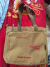 葉余蕓洛帆布包女女神節潮刺繡字母手學(xué)生新年單肩托特包帆布包上 麥穗棕色 曬單實(shí)拍圖