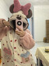果殼（Gukoo）情侶睡衣冬珊瑚絨保暖迪士尼插肩袖女家居服套裝男睡衣 小熊黑 M 曬單實(shí)拍圖