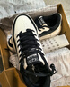 鴻星爾克驚鴻板鞋男春夏季新款厚底男鞋休閑鞋革面皮面輕便運動(dòng)鞋子 正黑/微晶白 42 曬單實(shí)拍圖