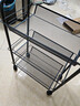 溢彩年華廚房置物架落地儲物架移動(dòng)收納小推車(chē)蔬菜架子多層零食架1056-BK 曬單實(shí)拍圖